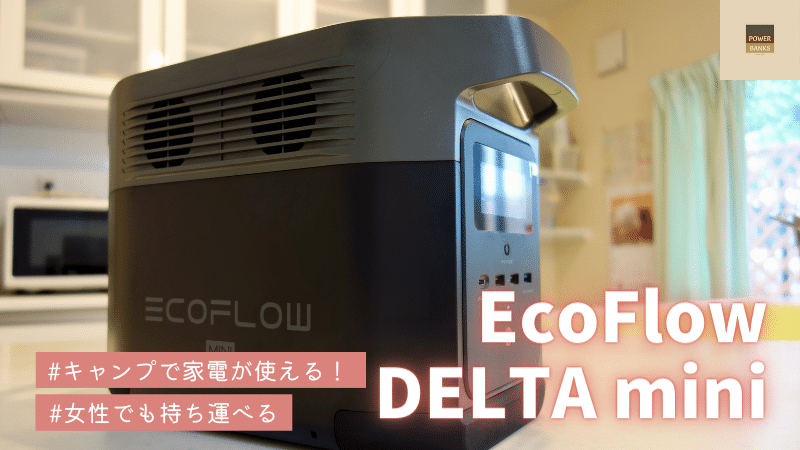 EcoFlow DELTA mini 実機レビュー | 女性が片手で持てるコンパクトさで家電が使える！