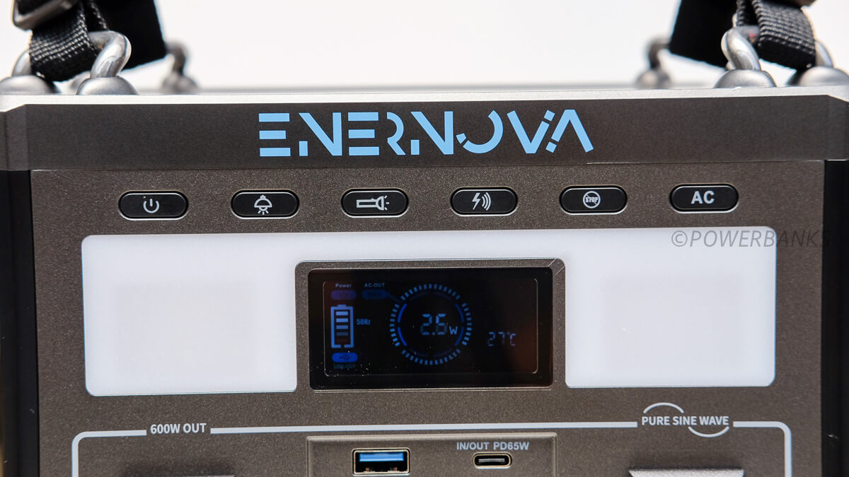 Enernova ETAのデザイン。上部のアクションボタン
