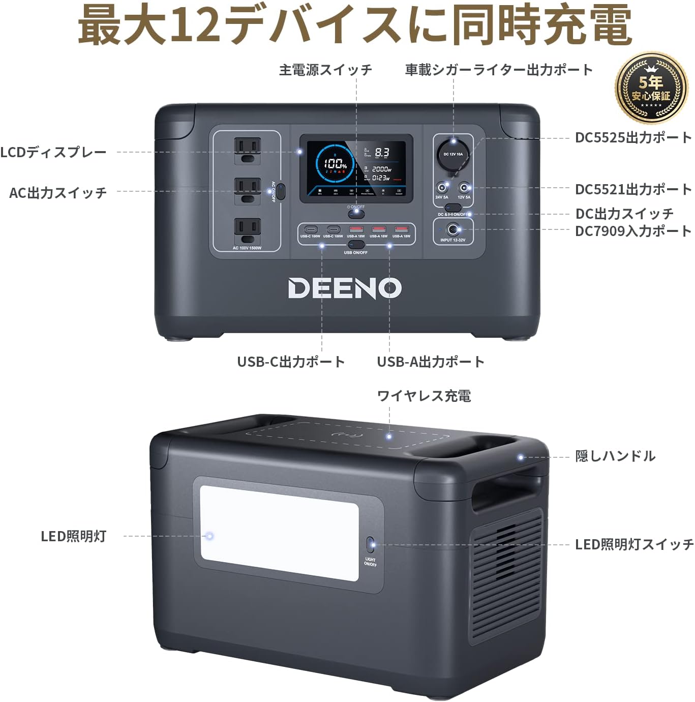 DEENO ポータブル電源 X1500